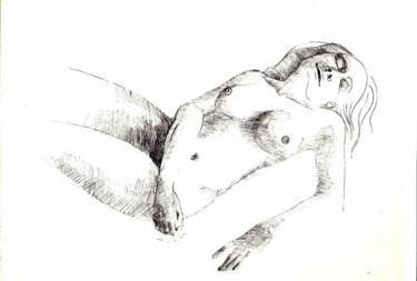 Disegno intitolato "Dormiente" da Maria Nicoletta Ballarin, Opera d'arte originale