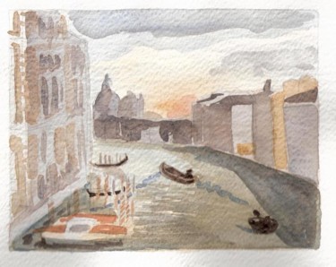 Painting titled "Veduta dal Ponte de…" by Maria Nicoletta Ballarin, Original Artwork, Oil