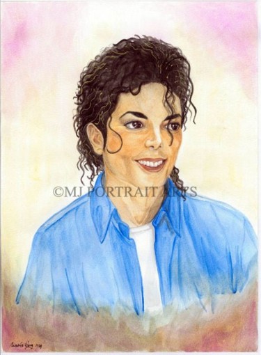 Painting titled "Michael Jackson - W…" by Nicole Wang, Original Artwork, Oil