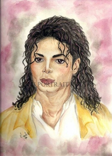 Painting titled "Michael Jackson - C…" by Nicole Wang, Original Artwork, Oil