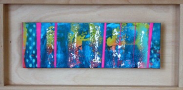 Painting titled "pink and blue no.1" by Nicole Wucherer, Original Artwork, Acrylic Mounted on Wood Panel
