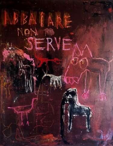 Malerei mit dem Titel "NELLA MORSA DEL CANE" von Nicolò Guarraci, Original-Kunstwerk, Acryl