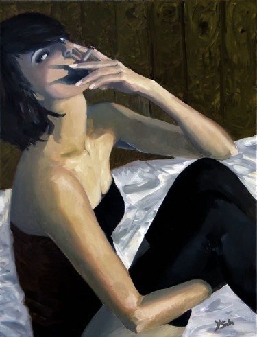 Painting titled "Smoke" by Yannick Sala, Original Artwork, Oil