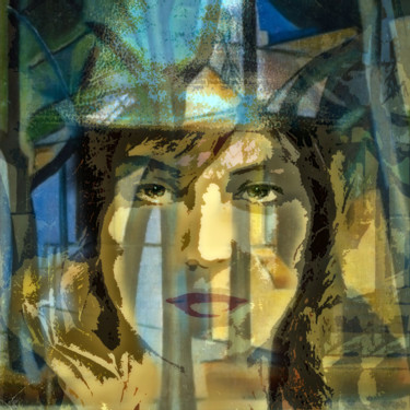 Digitale Kunst mit dem Titel "PORTRAIT D'ÉTÉ (I)…" von Nictsi Khamira, Original-Kunstwerk, Digitale Malerei