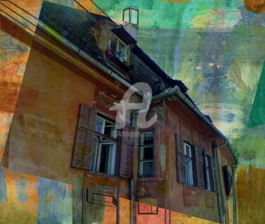 Druckgrafik mit dem Titel "Old House in Sighis…" von Nicu Ilie, Original-Kunstwerk, Andere