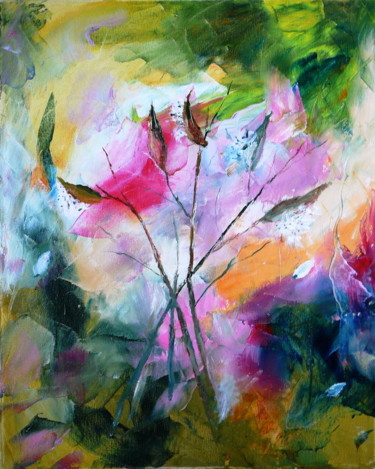 Pintura intitulada "fluff-flowers-oil-o…" por Niculae Adel, Obras de arte originais, Óleo