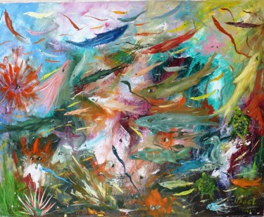 Peinture intitulée "aquatic-medium-ii-o…" par Niculae Adel, Œuvre d'art originale