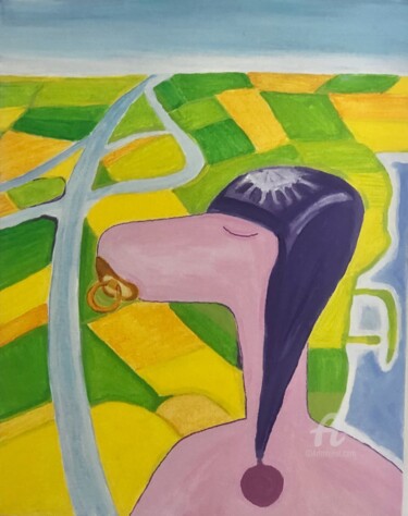 Painting titled "Teen Pinko" by Nida Acun, Original Artwork, Acrylic