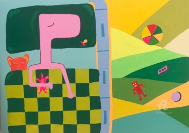 「Toy Pinko」というタイトルの絵画 Nida Acunによって, オリジナルのアートワーク, アクリル