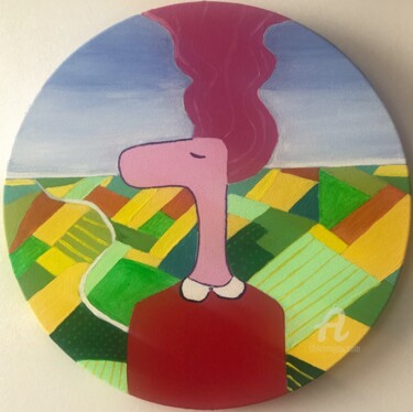 Malerei mit dem Titel "Shorty Pinko" von Nida Acun, Original-Kunstwerk, Acryl