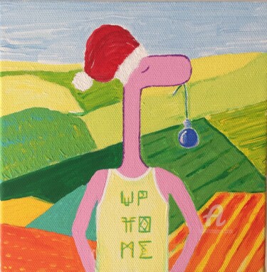 Painting titled "Free Pinko" by Nida Acun, Original Artwork, Acrylic