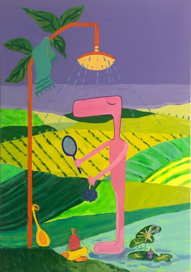 Pittura intitolato "Clear Pinko" da Nida Acun, Opera d'arte originale, Acrilico