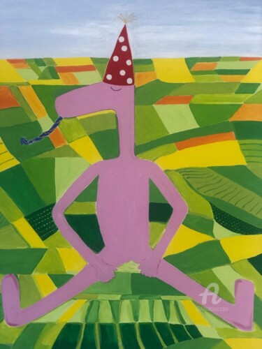 Pintura titulada "Pinko Birthday Party" por Nida Acun, Obra de arte original, Acrílico