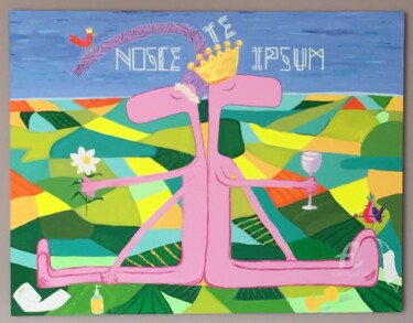 Malerei mit dem Titel "Hopeful Pinko Couple" von Nida Acun, Original-Kunstwerk, Acryl