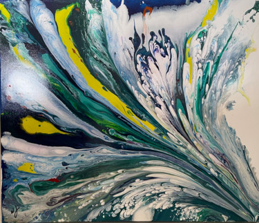 Painting titled "Ocean flow" by Nídia Ferreira Borges, Original Artwork, Acrylic