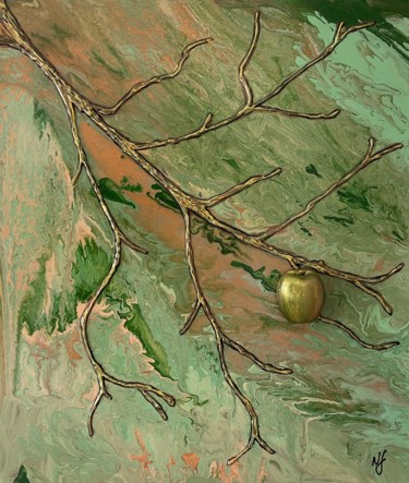 Pittura intitolato "Apple tree" da Nídia Ferreira Borges, Opera d'arte originale, Gesso