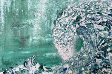 Peinture intitulée "Ocean wave" par Nídia Ferreira Borges, Œuvre d'art originale, Acrylique