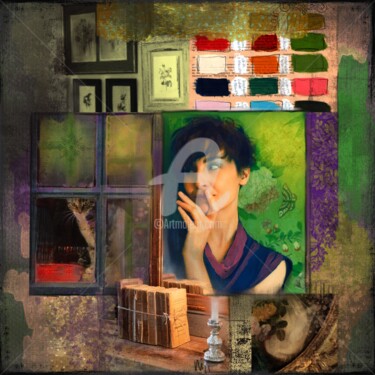 Arts numériques intitulée "À la fenêtre" par Nidigicrea, Œuvre d'art originale, Collage numérique