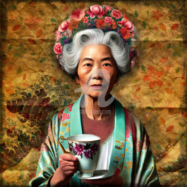 Цифровое искусство под названием "My Japanese granny" - Nidigicrea, Подлинное произведение искусства, Изображение, сгенериро…