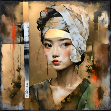 Digital Arts titled "Yuna" by Nidigicrea, Original Artwork, Digital Collage
