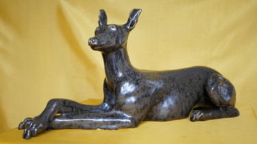 Sculpture intitulée "Lévrier sagesse ant…" par Hélène Niel, Œuvre d'art originale, Céramique