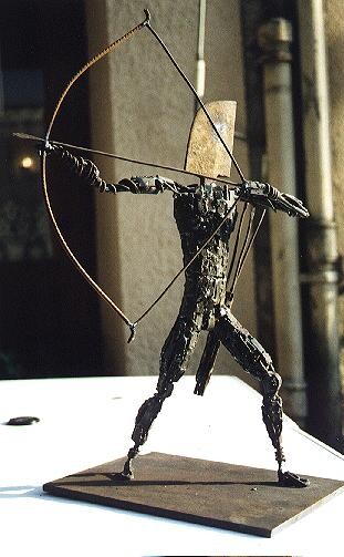 Sculpture intitulée "Gladiateur à l'arc" par Niels Jensen, Œuvre d'art originale