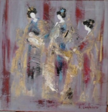 Painting titled "Maternité." by Antoinette Carniato, Original Artwork