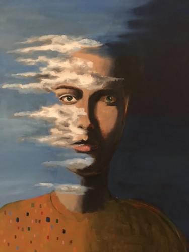 Peinture intitulée "Clouded" par Nigel, Œuvre d'art originale, Huile Monté sur Châssis en bois