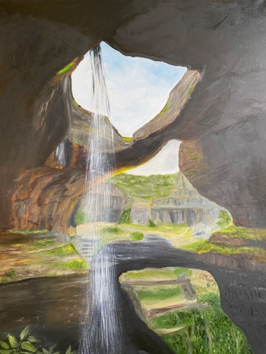 Peinture intitulée "Ущелье Баатара, вод…" par Ira Gai, Œuvre d'art originale, Huile