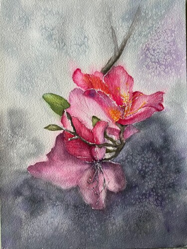 Painting titled "Lily" by Nihal Özdemir Köse, Original Artwork, Watercolor