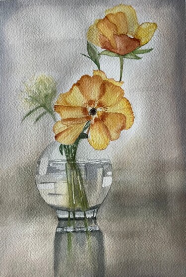 Painting titled "Transparency" by Nihal Özdemir Köse, Original Artwork, Watercolor