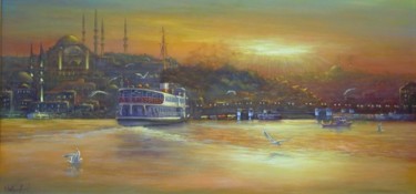 Painting titled "Gurup Vaktinde Boğa…" by Nihat Evren Derman, Original Artwork