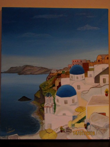 Painting titled "Grèce Antique" by Nihel Chouihi, Original Artwork, Acrylic
