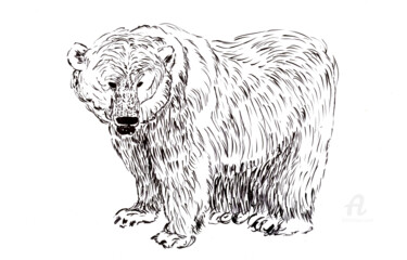 Dessin intitulée "Polar Bear" par Niina Niskanen, Œuvre d'art originale, Marqueur