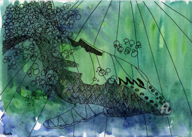Peinture intitulée "Strombo" par Niina Niskanen, Œuvre d'art originale, Aquarelle
