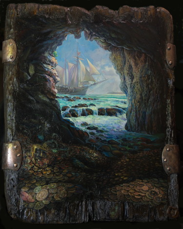 Painting titled "Hispaniola.jpg" by Sergey Lesnikov, Original Artwork, Oil