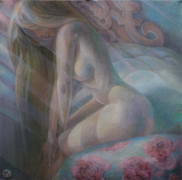 Картина под названием "In the morning." - Sergey Lesnikov, Подлинное произведение искусства, Масло