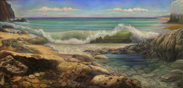 Painting titled "Gold coast" by Sergey Lesnikov, Original Artwork, Oil