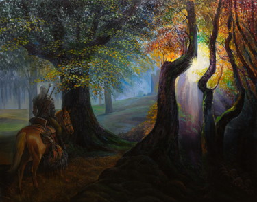 Painting titled "Geralt of Rivia, th…" by Sergey Lesnikov, Original Artwork, Oil