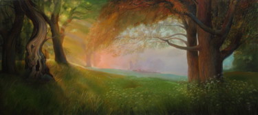 Pintura intitulada "To the light" por Sergey Lesnikov, Obras de arte originais, Óleo