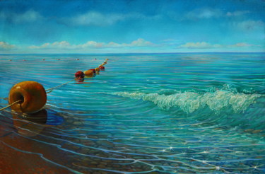 Peinture intitulée "Buoys" par Sergey Lesnikov, Œuvre d'art originale, Huile