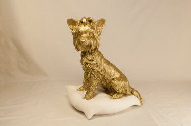 Sculptuur getiteld "Yorkshire terrier" door Veronika Bernard, Origineel Kunstwerk, Hars