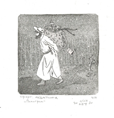 Отпечатки и Гравюры под названием "Пилигрим" - Nika Mett, Подлинное произведение искусства, Травление