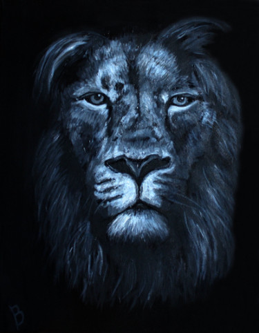 Painting titled "Lion Original Acryl…" by Veronika Zubareva, Original Artwork, Acrylic