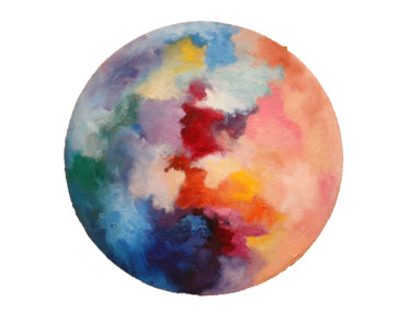 Original Oil Round Painting on Canvas by Veronika Zubareva Painting titled "Original Oil Round…" by Veronika Zubareva, Original Art, Acrylic