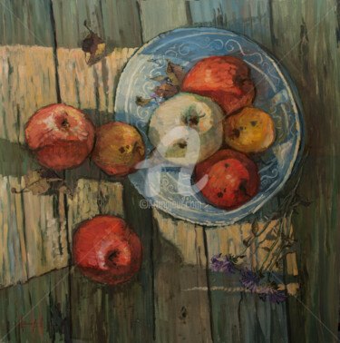 Painting titled "Apples" by Nik Ableev, Original Artwork, Oil