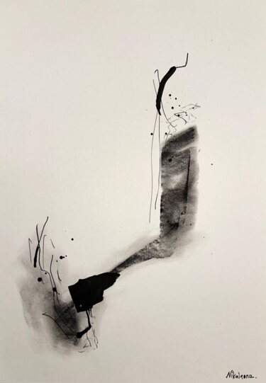 Картина под названием "00:02" - Elena Nikolskaya (Nikaleona), Подлинное произведение искусства, Древесный уголь