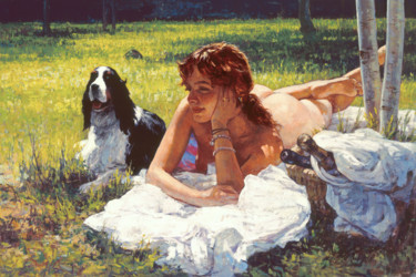 Painting titled "Summer Memories" by Nikolo Balkanski, Original Artwork, Oil
