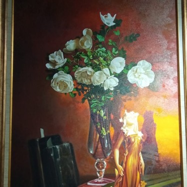 "Çiçekler ve biblo" başlıklı Tablo Nikea Art Gallery Sanat Galerisi tarafından, Orijinal sanat, Hava fırçası