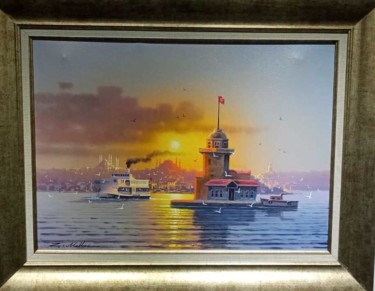 "İstanbul kız kulesi" başlıklı Tablo Nikea Art Gallery Sanat Galerisi tarafından, Orijinal sanat, Hava fırçası